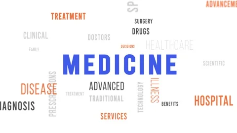 Word Cloud White Backround Medicine Side Video stock 291692582