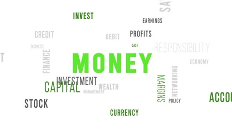 Word Cloud White Backround Money Side Stock-Footage 291692622