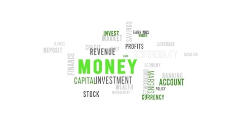 Word Cloud White Backround Money Stock-Footage 291692636