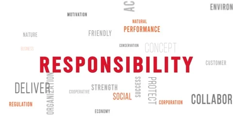 Word Cloud White Backround Responsibility Side Video stock 291692687