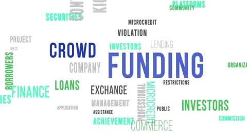 Word Cloud White Crowd Funding Side Video stock 291678756
