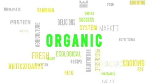 Word Cloud White Organic Video stock 291721315