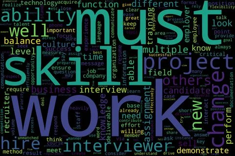 Word cloud of work concept on black background. 库存插图