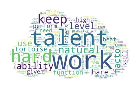 Word cloud of work concept on white background. Ilustración de archivo