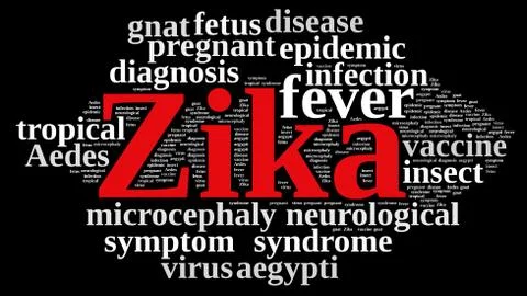 Word cloud on the Zika virus. Stock Illustration