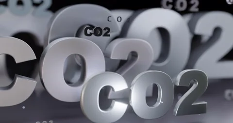  the word CO2 3D Animation Text (3D Rendering) Stock Footage 179481747