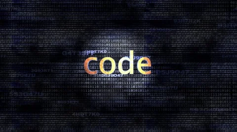 The word Code in front of a digital background Stock Footage 40060922