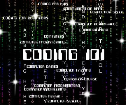 Word Coding Means Codes Intro And Text Stock Illustration