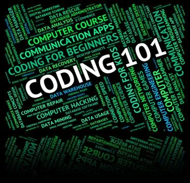 Word Coding Represents Code Guides And Guideline Illustrazione stock