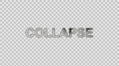 The Word Collapse Burning in Flames to Ashes in Alpha Channel Stock Footage 61045933