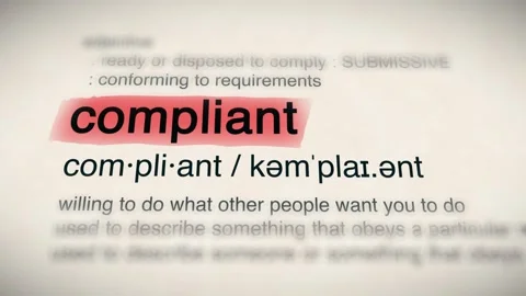 The Word compliant in a Dictionary Animation Stock Footage 302034080