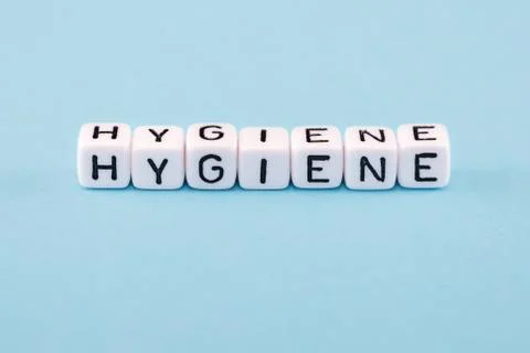 Word composed with cubes on a blue background Stock Photos