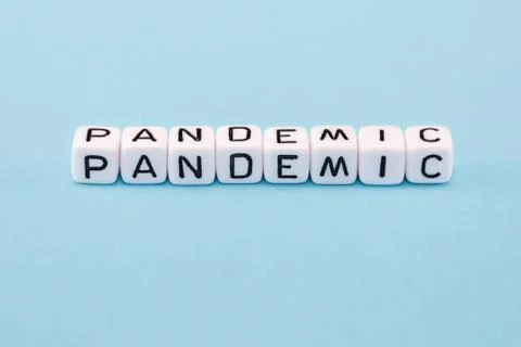 Word composed with cubes on a blue background Stock Photos