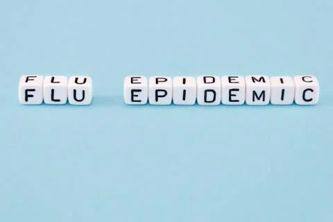 Word composed with cubes on a blue background Stock Photos
