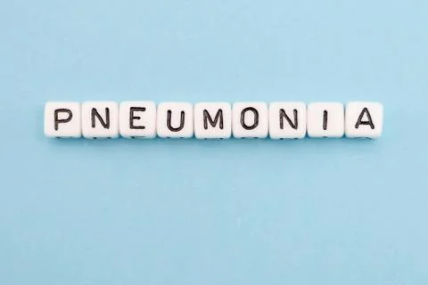 Word composed with cubes on a blue background Stock Photos