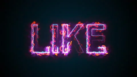 The word Like, computer generated. Burning inscription. Capital letters. 3d Stock Footage 133851620