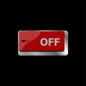 Off word on computer or laptop keyboard button Stock Illustration