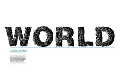 Word consisting chaotic lines Stock Illustration