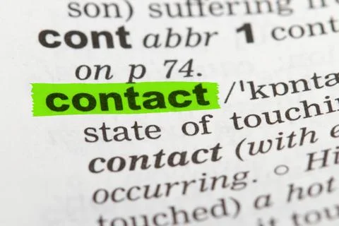 Word contact in dictionary Stock Photos