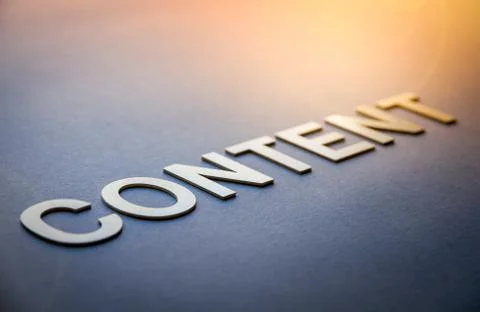 Word content written with white solid letters Foto stock