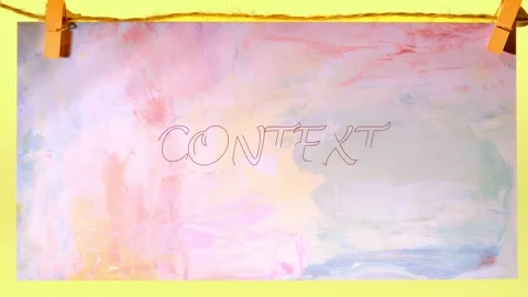 The word context slowly appears and darkens on a multicolored sheet of paper, Stock Footage 335095812