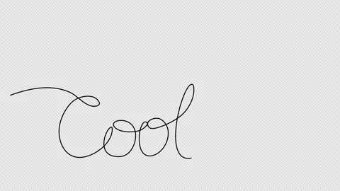 Word COOL one line drawing animation. Video clip with alpha channel. Stock Footage 268616704