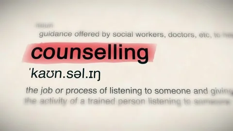 The Word counselling in a Dictionary Animation Stock Footage 302033039