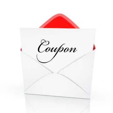 The word coupon on a card Stockillustratie