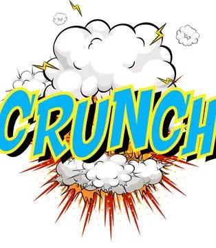 Word Crunch on comic cloud explosion background Illustrazione stock