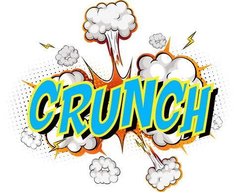 Word Crunch on comic cloud explosion background Stock Illustration