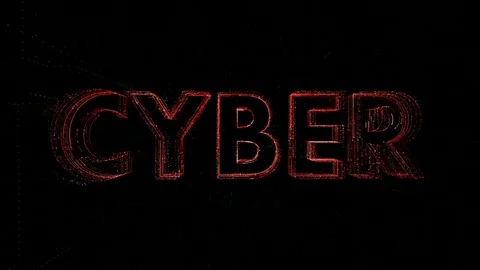 The word cyber. the beginning of the transmission or the show Stock Footage 85375053