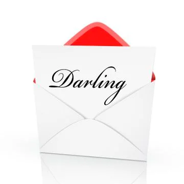 The word darling on a card Stock Illustration