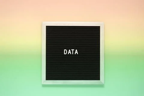 Word data. For direction of business strategy success concept Stock Photos