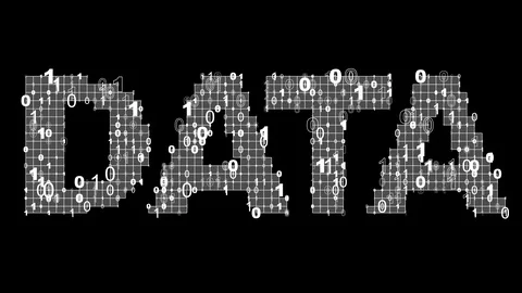 The word DATA as a grid or matrix with binary code. Stock Footage 101639367