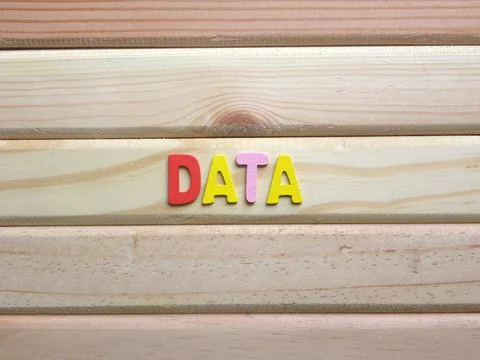 Word Data on wood background Stock Photos