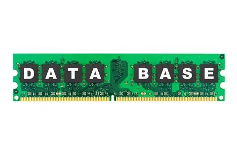 Word Database on computer memory Word Database on computer memory isolated... Stock Photos