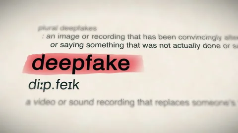 The Word deepfake in a Dictionary Animation Stock Footage 243807559
