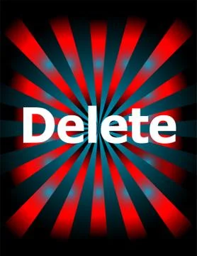 Word delete on digital screen, information technology concept . Logo design t Stock Illustration