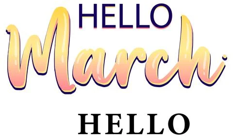 Word design for hello March Stock Illustration