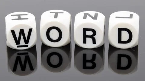 WORD in dice Stock Photos