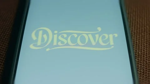 Word Discover on blue background, presentation Stock Footage 310052167