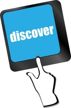 Word discover on computer keyboard key Ilustración de archivo