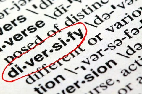 The word diversify in a dictionary Stock Photos