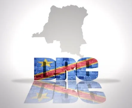 Word DRC on a map background Illustrazione stock