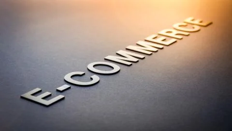 Word e-commerce written with white solid letters Foto stock
