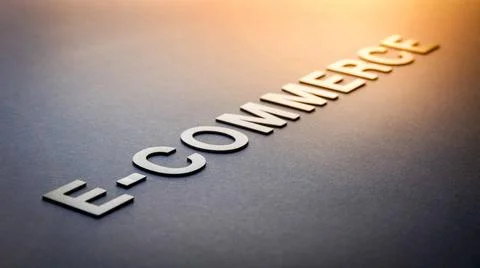  Word e-commerce written with white solid letters Word e-commerce written ... Foto stock