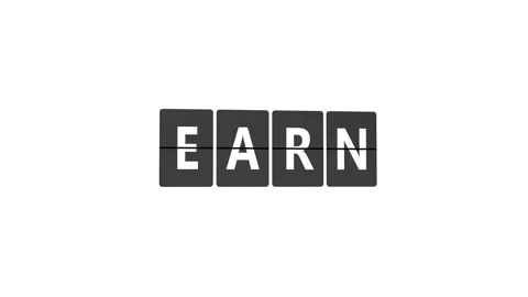 Word EARN on Flip Board Stock Footage 301505883
