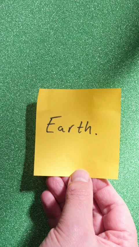 Word Earth on yellow note 動画素材 294929824