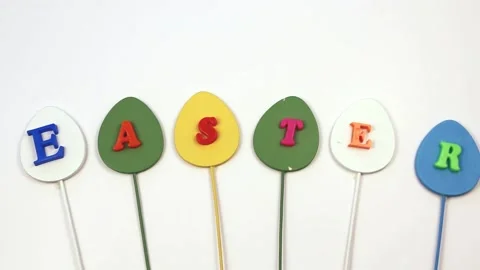 Word Easter isolated on white background, minimalism. Stock Footage 172563446