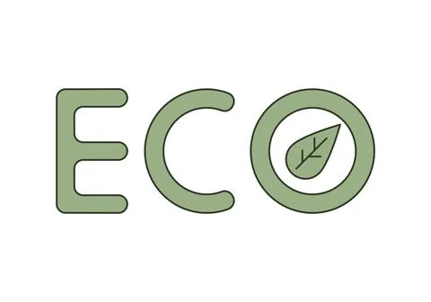 Word Eco lettering. Flat vector illustration. Stock Illustration